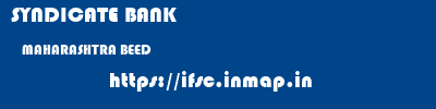 SYNDICATE BANK  MAHARASHTRA BEED    ifsc code